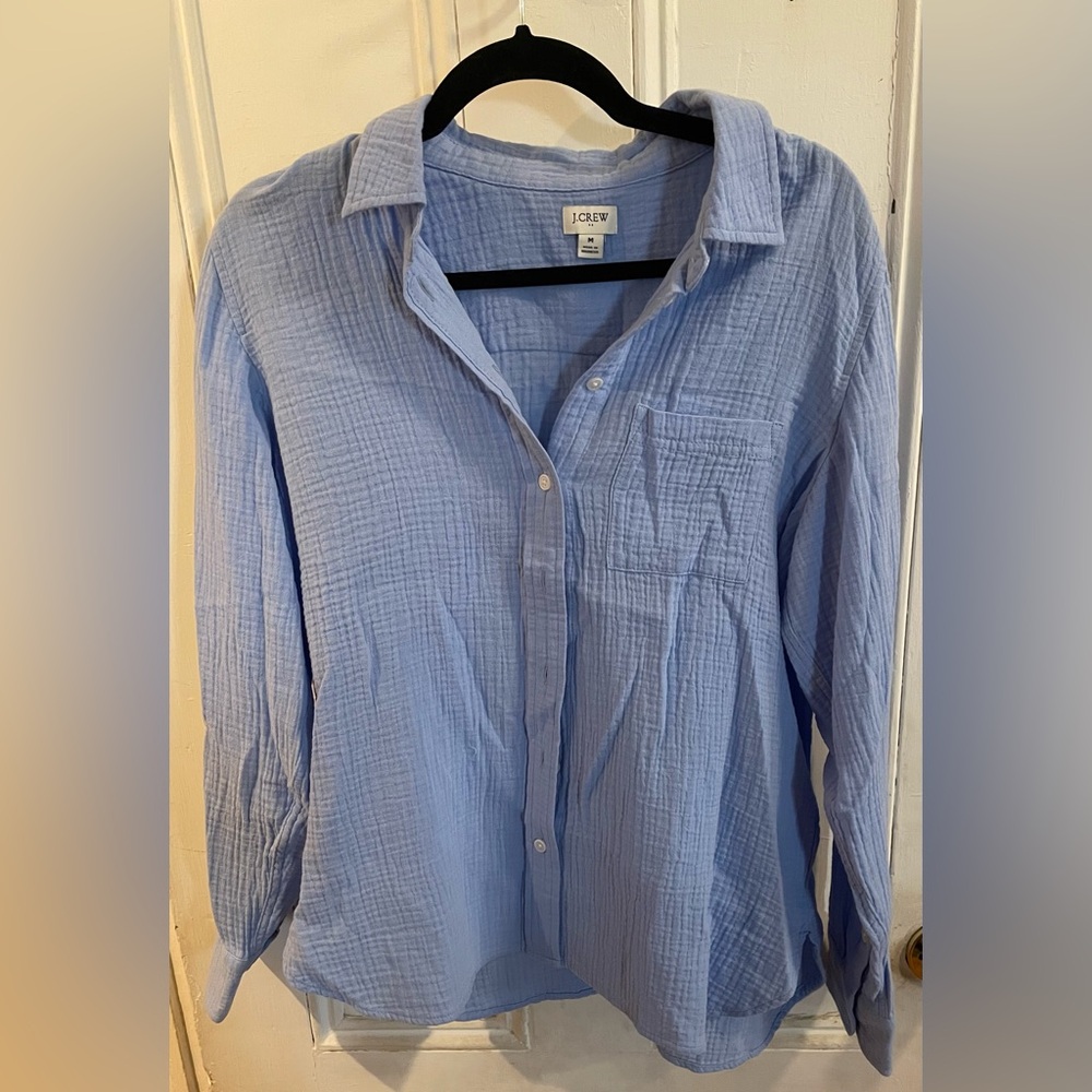 J Crew Double-gauze button-up shirt 100% Cotton | women’s medium - Picture 2 of 7